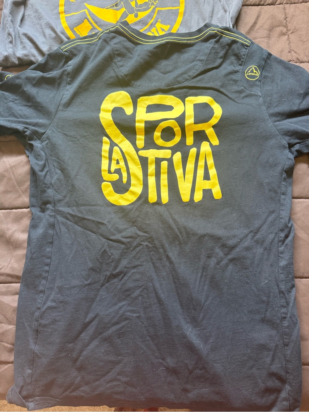 La Sportiva Black Short Sleeve Tee with Yellow Logo
